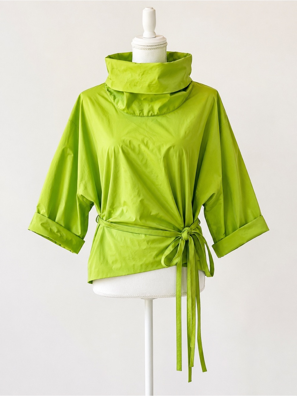 I.G.O.R. European Designer Chartreuse Green Cowl Neck Top EU 38/40 (US Medium)